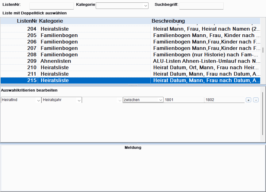 Filter und Einstellungen
