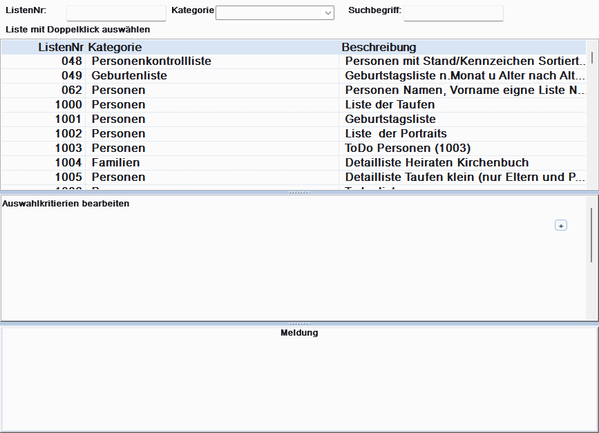 Kompletter Listen-Druck-Dialog