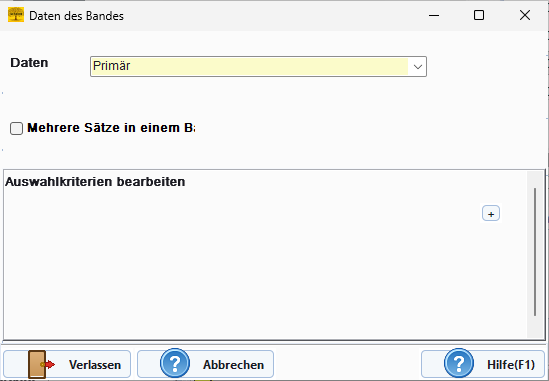 Band-Daten Konfiguration