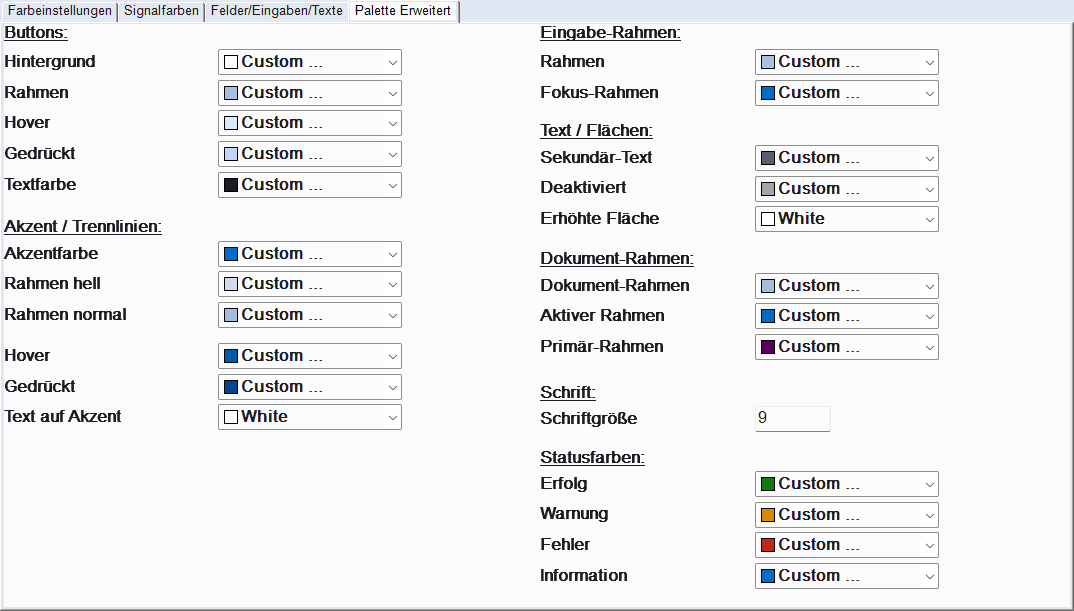 Ansicht des Fensters oder Dialogs