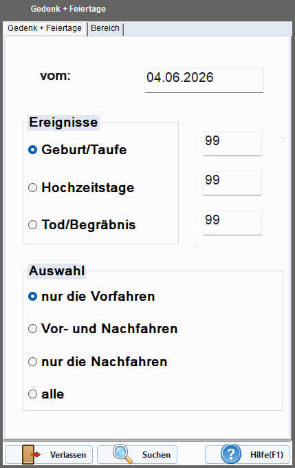Dialog „Gedenk- und Feiertage