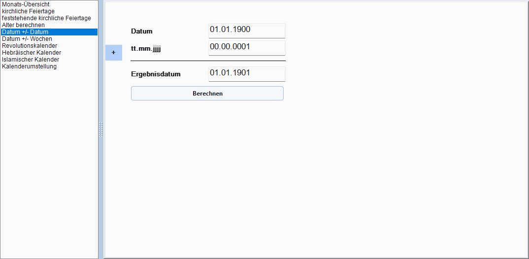 Genealogiekalender – Datumsdifferenz oder -addition