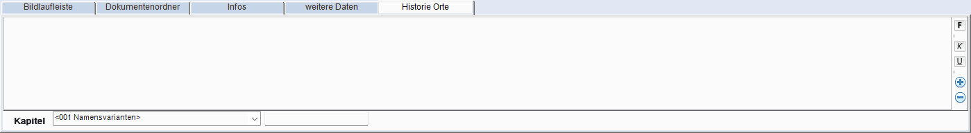 Angedockte Panels: Tabs Bilder, Dokumente, Prüfung, Zusatzfelder, Historie