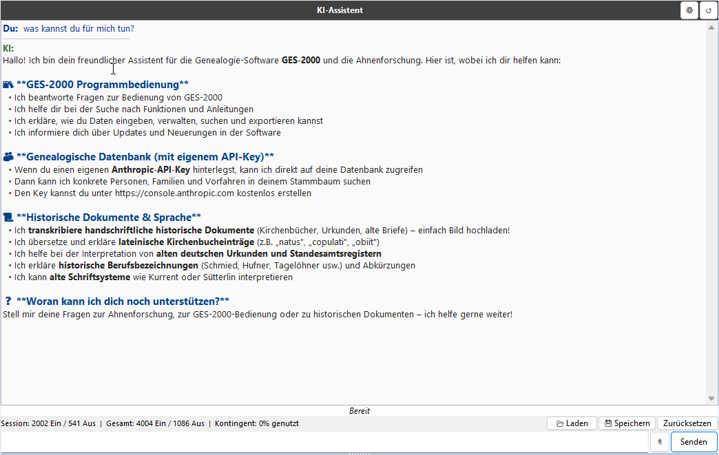 KI-Assistent – Chat-Interface